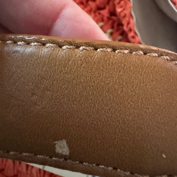 ****LOW PRICE****Talbots paper straw bag - orange and tan stripe! Super CUTE! - Picture 16 of 16